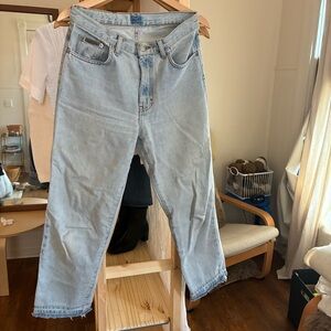 Calvin Klein Light Blue High-Rise Straight Jeans